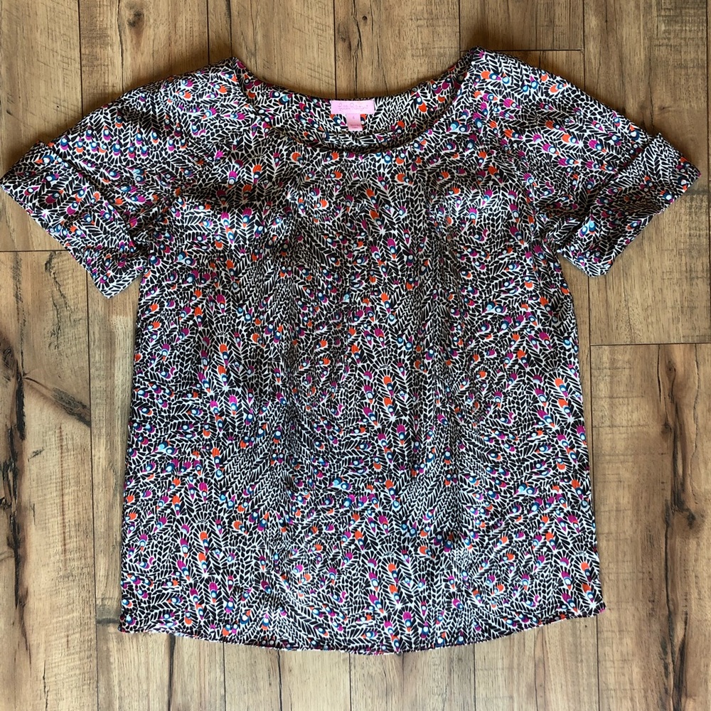 Lilly Pulitzer Short Sleeve Silk Blouse - Picture 2 of 8